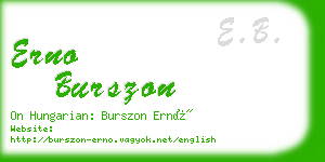 erno burszon business card